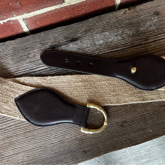 Talbots Jute Stretch Brown Leather Belt - Picture 3 of 8